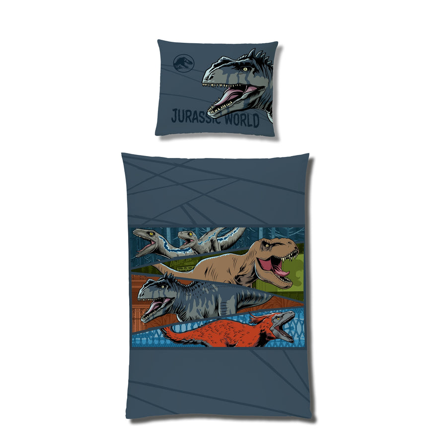 Jurassic World Bettwäsche Set 135x200 80x80 für Jungen und Mädchen