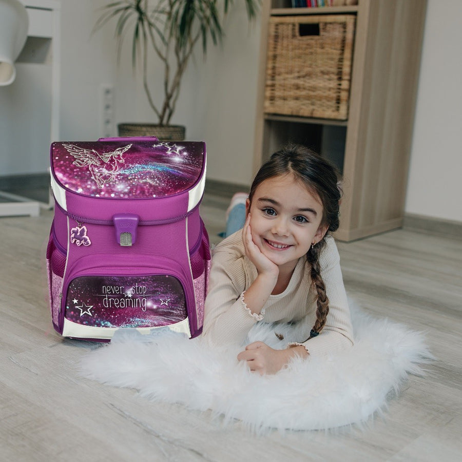 Scooli Pegasus Schulranzen im 5-teiligen Grundset mit Federmappe (gefüllt), Schlamperetui, Turn- und Geldbeutel
