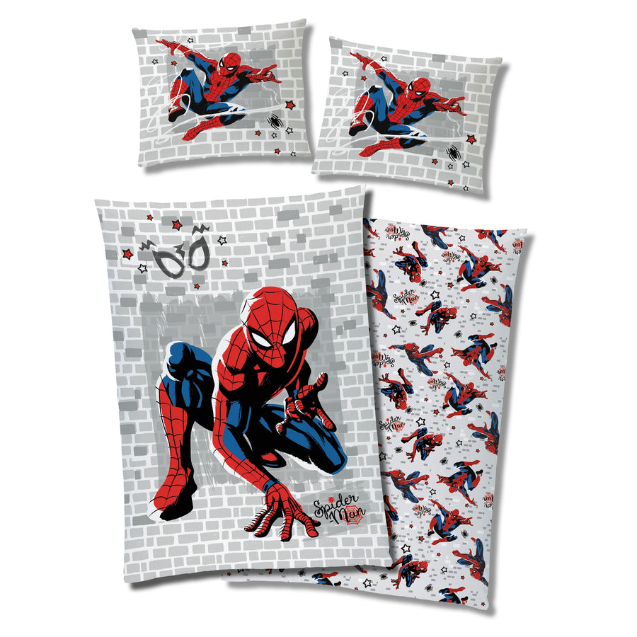 Spiderman Bettwäsche Set 135x200 80x80 cm Fleece Bettwäsche für den Winter mit Reißverschluss