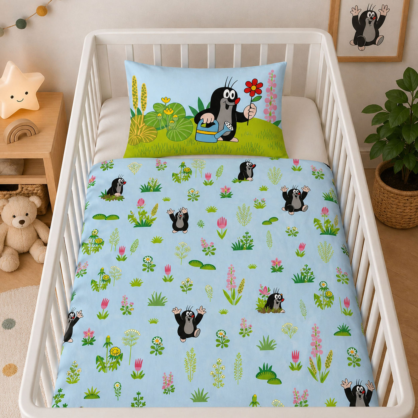 Baby Bettwäsche mit der kleine Maulwurf Wendemotiv