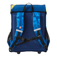 Grüner Lego Ninjago Schulranzen mit Jay Rückansicht mit Brustgurt