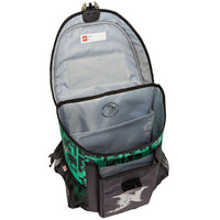 Innenansicht Ninjago Schultasche geräumig graues Futter mit Innenaufteilung für die Grundschule