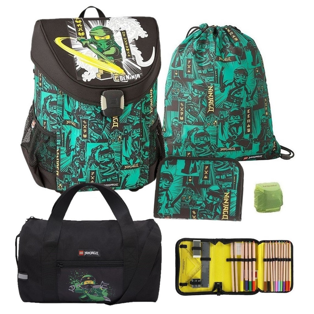 Lego Ninjago Schulranzen Set Easy Green Lloyd mit Sporttasche