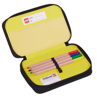 gefülltes Federpenal mit dicken Dreikant-Buntstiften Fach 2