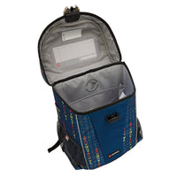 Blauer Lego Ninjago Schulranzen mit Jay Innenansicht mit extra Laptop Fach und Netztasche im Deckel