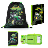 Traktor Schulranzen Set Premium Light Zubehör Federmappe Turnbeutel Heftbox DIN A4