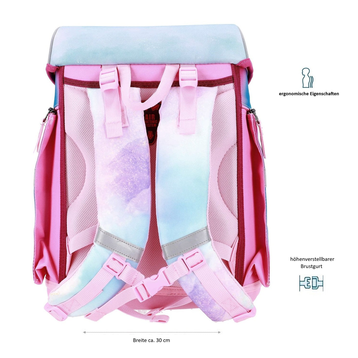 Meerjungfrau Schultasche leicht mit Brustgurt 