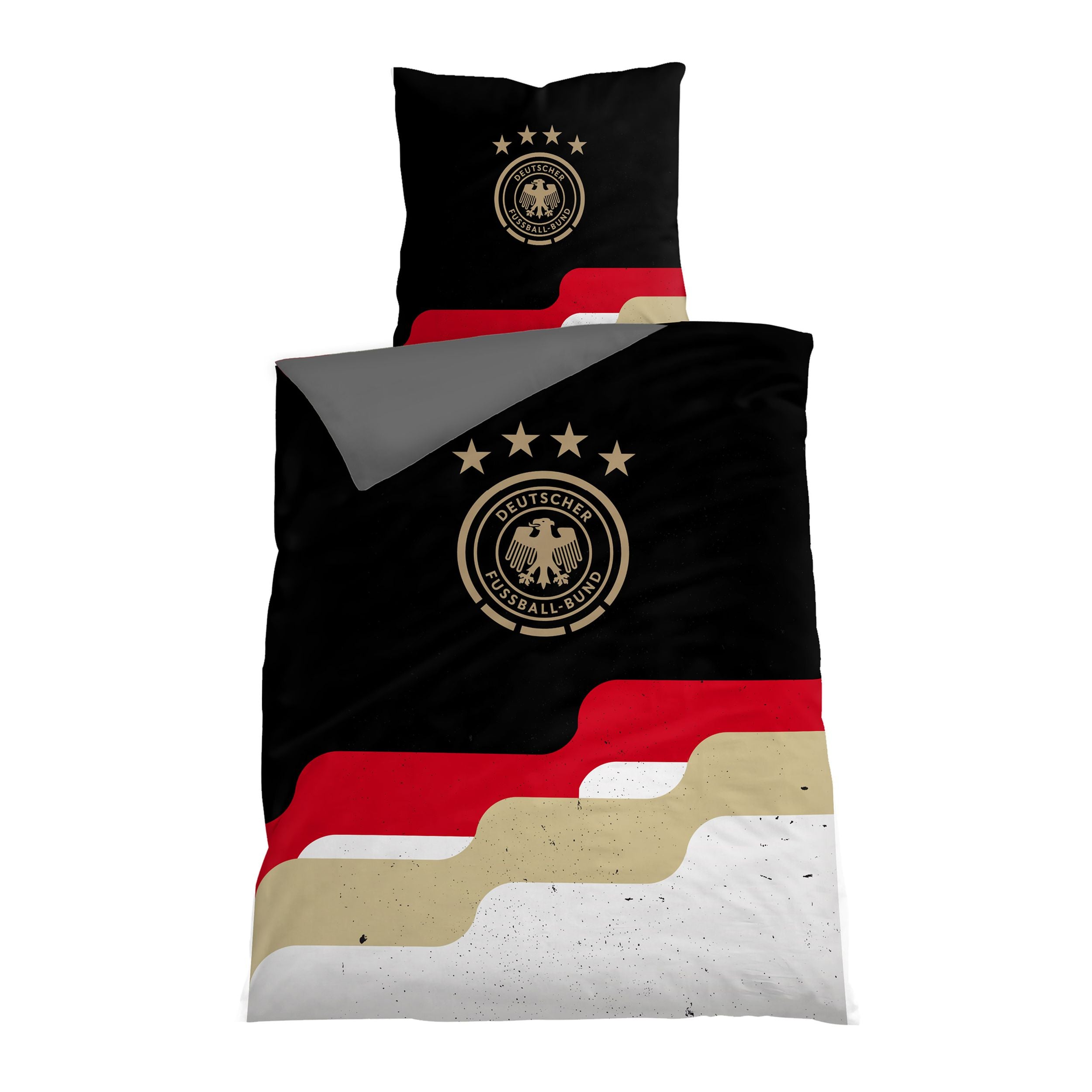 Offizielles DFB Bettwäsche Set 2-teilig, 100% Baumwolle, 80x80 135x200 cm - Fußball Bettwäsche des Deutschen Fußball Bundes