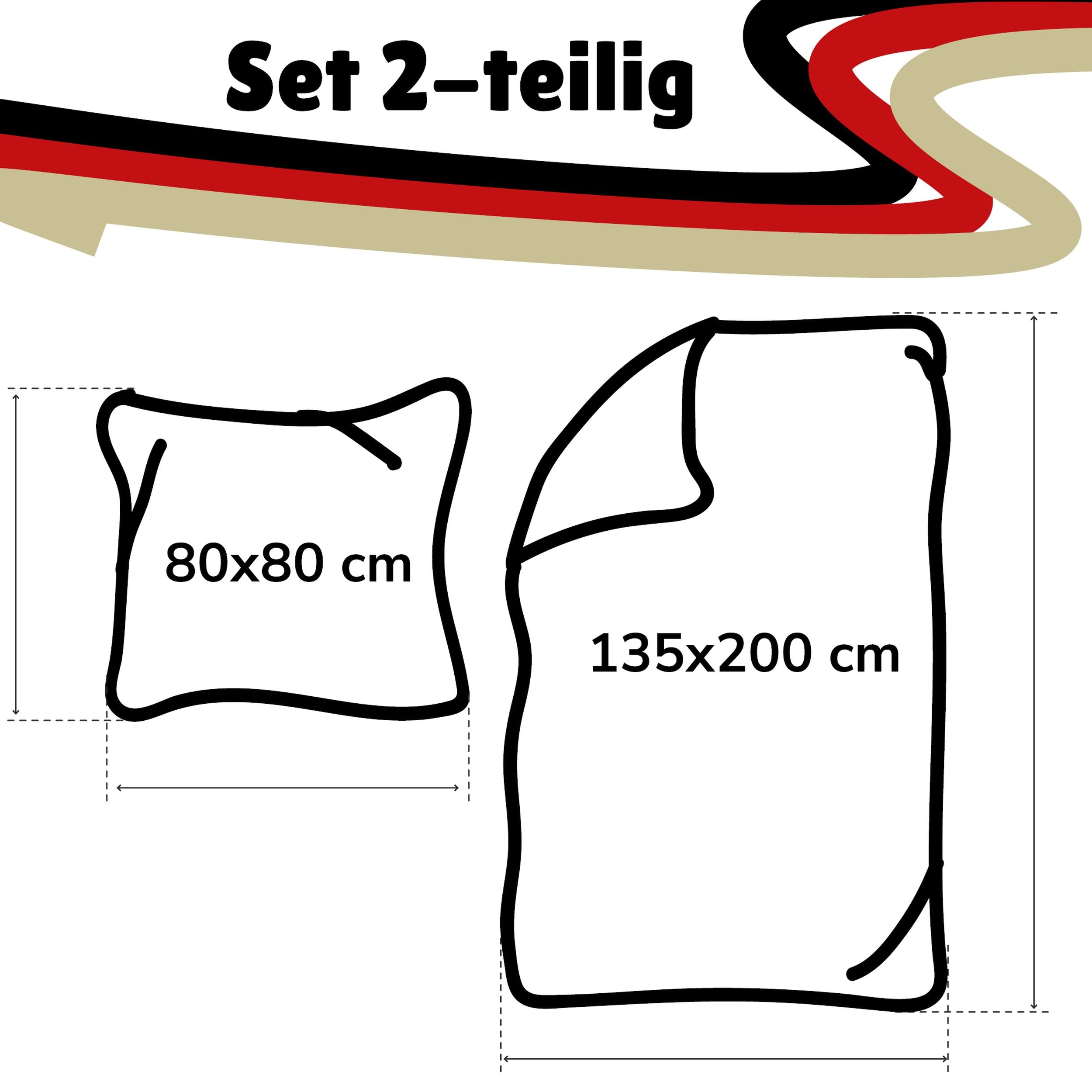 Offizielles DFB Bettwäsche Set 2-teilig, 100% Baumwolle, 80x80 135x200 cm - Fußball Bettwäsche des Deutschen Fußball Bundes
