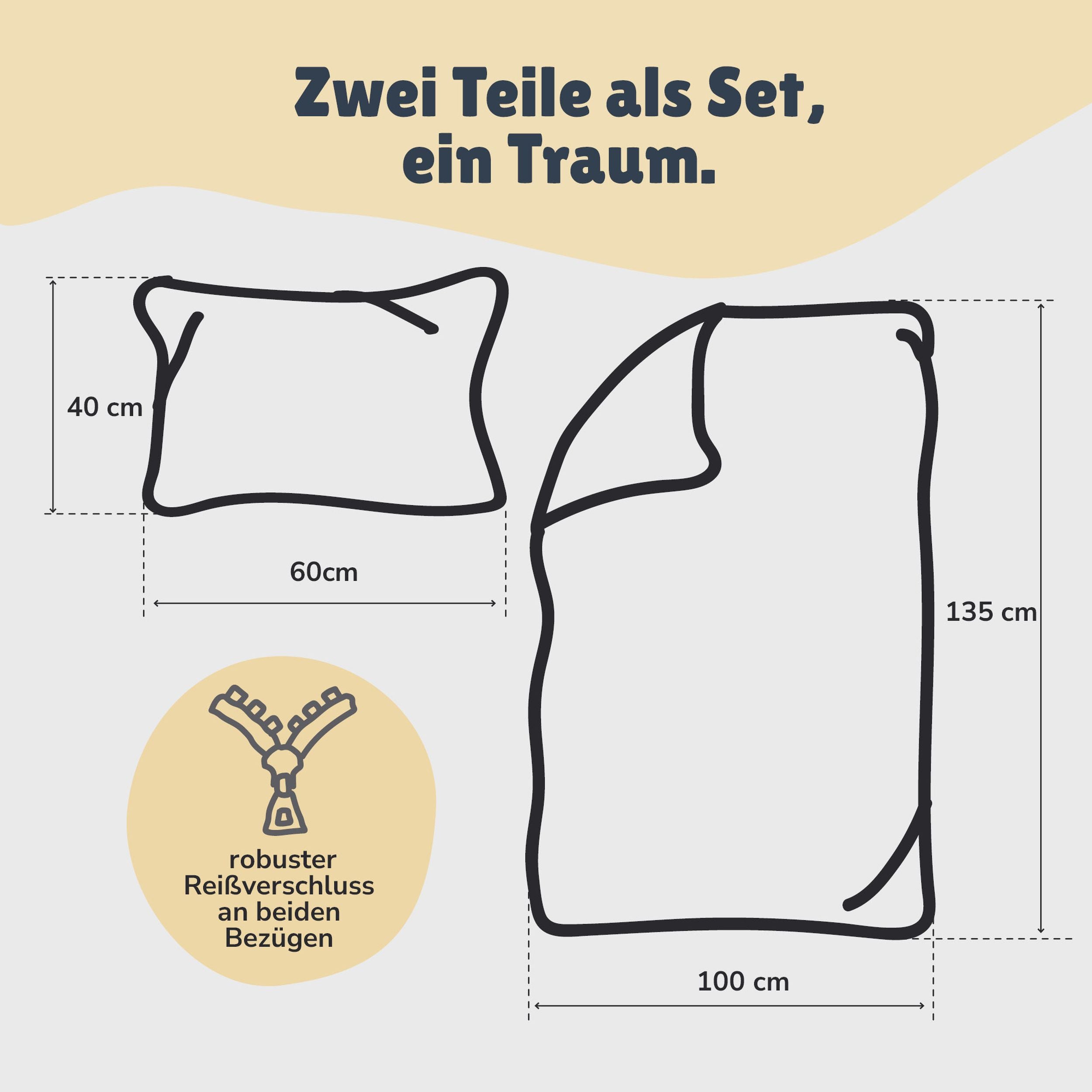 100x135cm & 40x60cm mit Reißverschluss