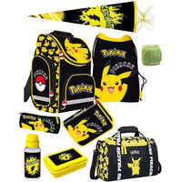 Pokemon Schulranzen Set mit Federmappe, Lunch-Set, Sporttasche und Schultüte