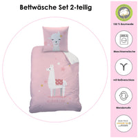 Wende Bettwäsche Set mit 2 Motiven Kissenbezug 80x80 Deckenbezug
