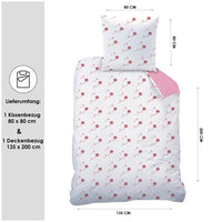 Ladybug Wende-Bettwäsche 135 x 200 für Kinder 100% Baumwolle