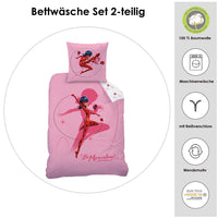 Mädchenbettwäsche Rosa mit Ladybug als Marinette Dupain-Cheng