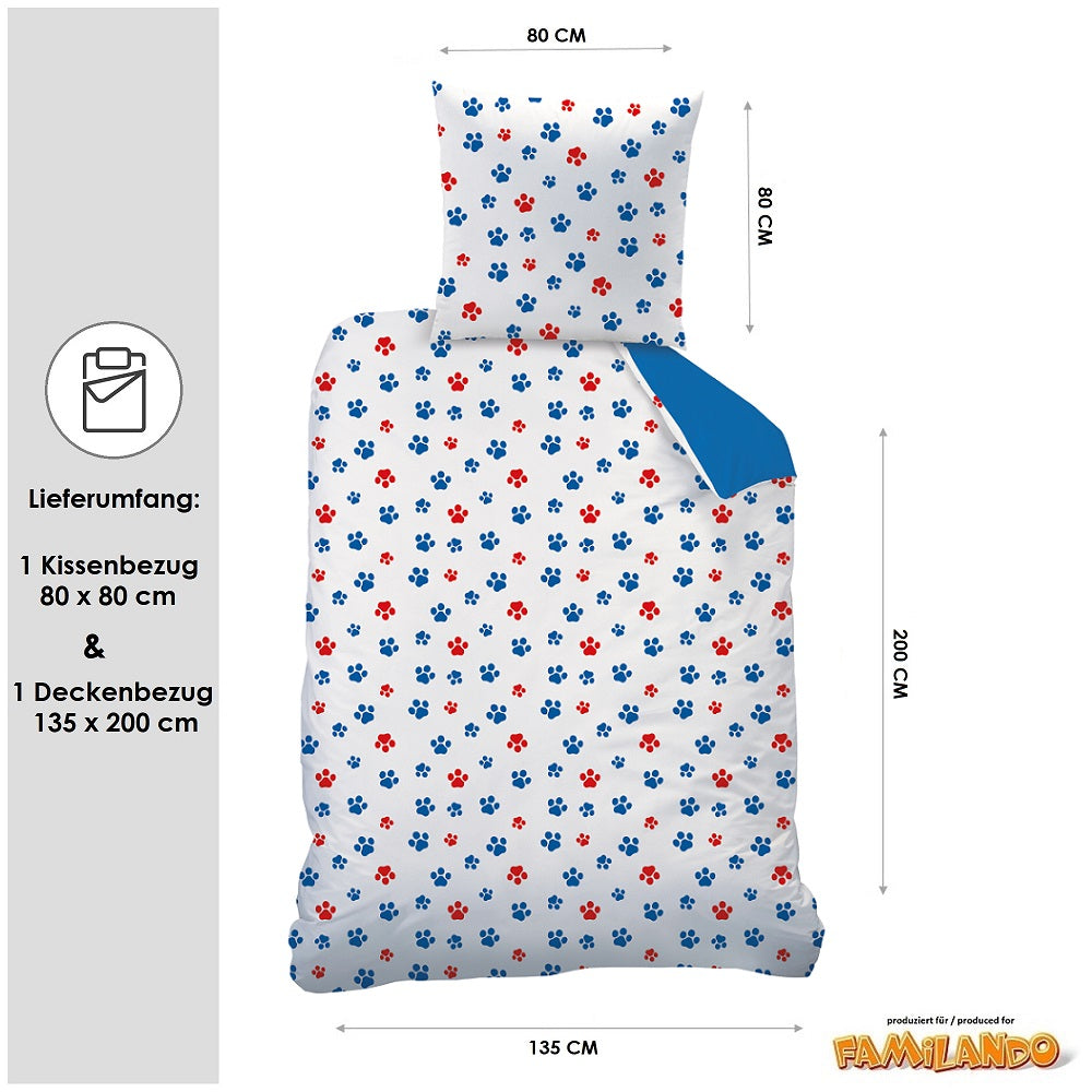 Paw Patrol Winter-Bettwäsche 135 x 200 für Kinder 100% Baumwolle Flanell
