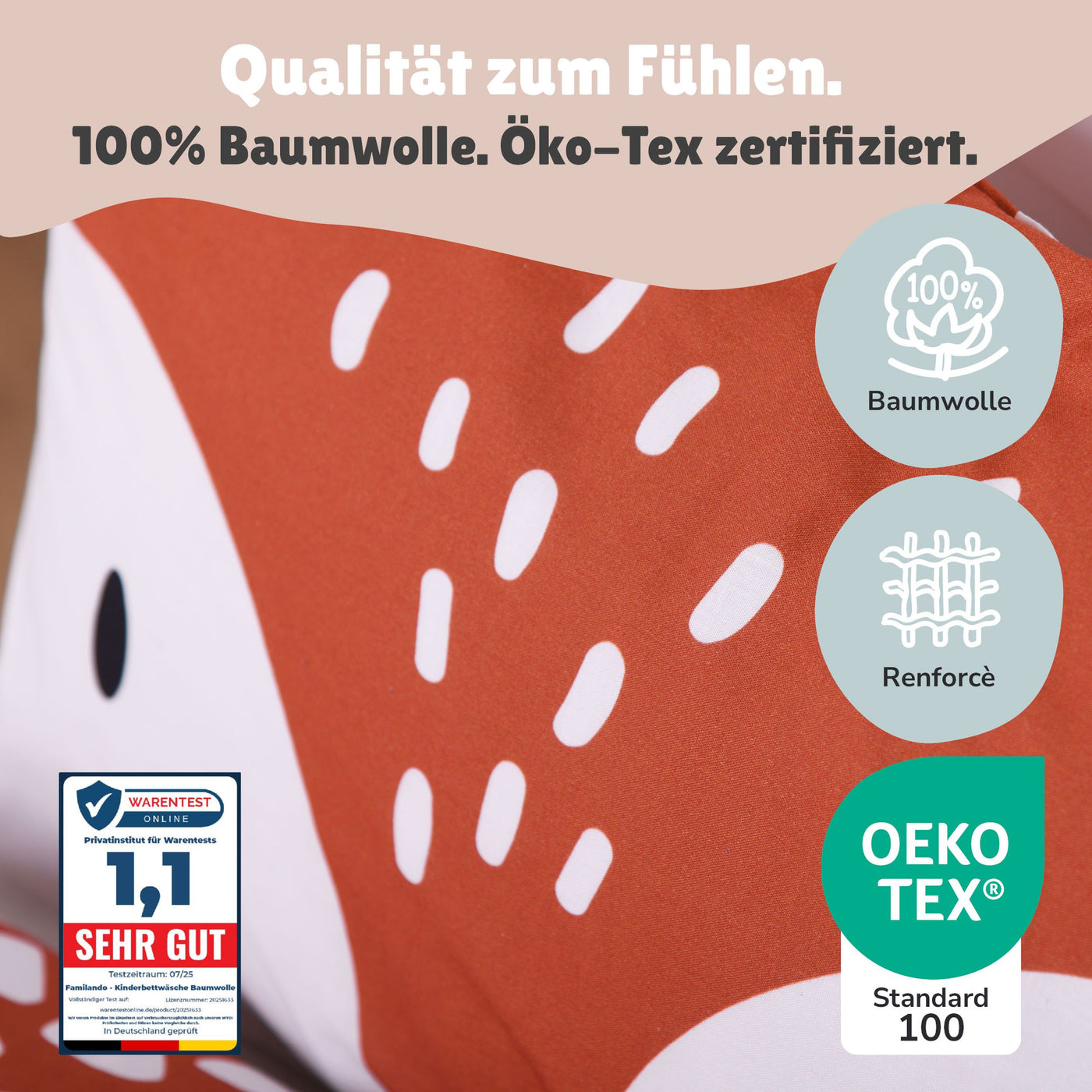 Infotafel 100% Baumwolle & Ökotex