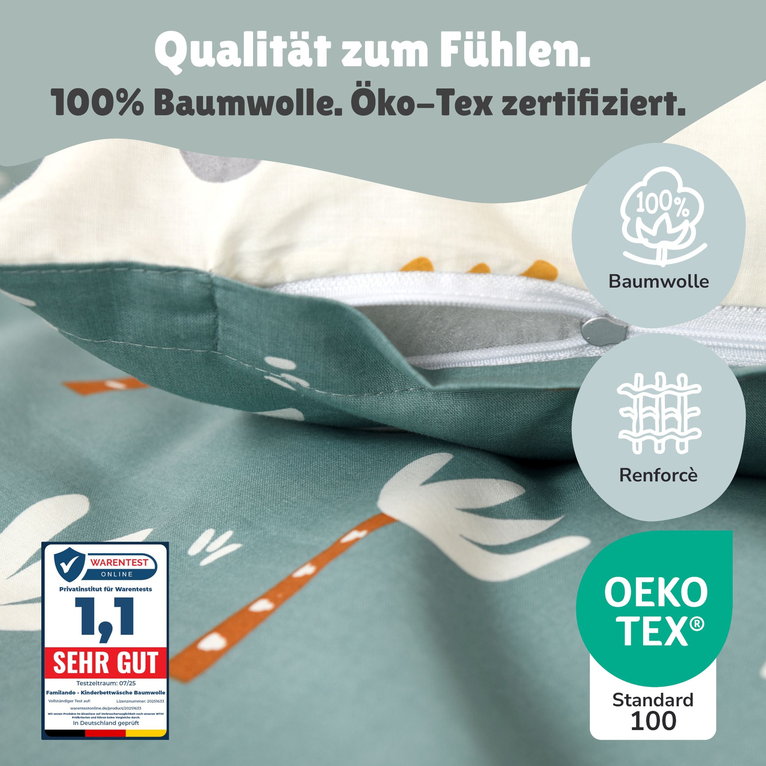 Infotafel Material und Ökotex Standard 100  
