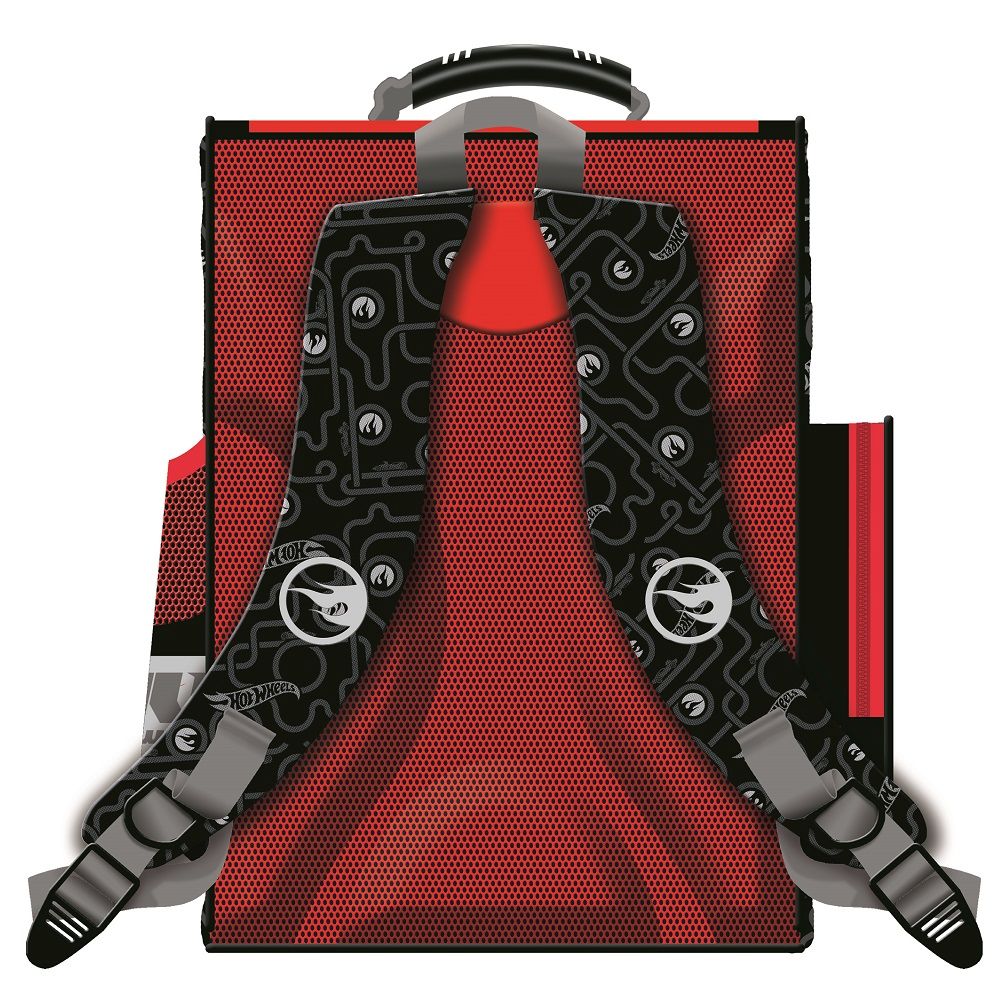 ergonomischer Tornister mit Hot Wheels Rennauto Motiv