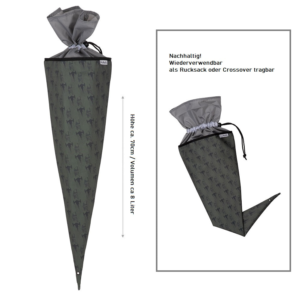 Schultüte grau passend zum Schulranzen