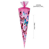 Große Schultüte 85cm in rosa mit Schmetterling Motiv