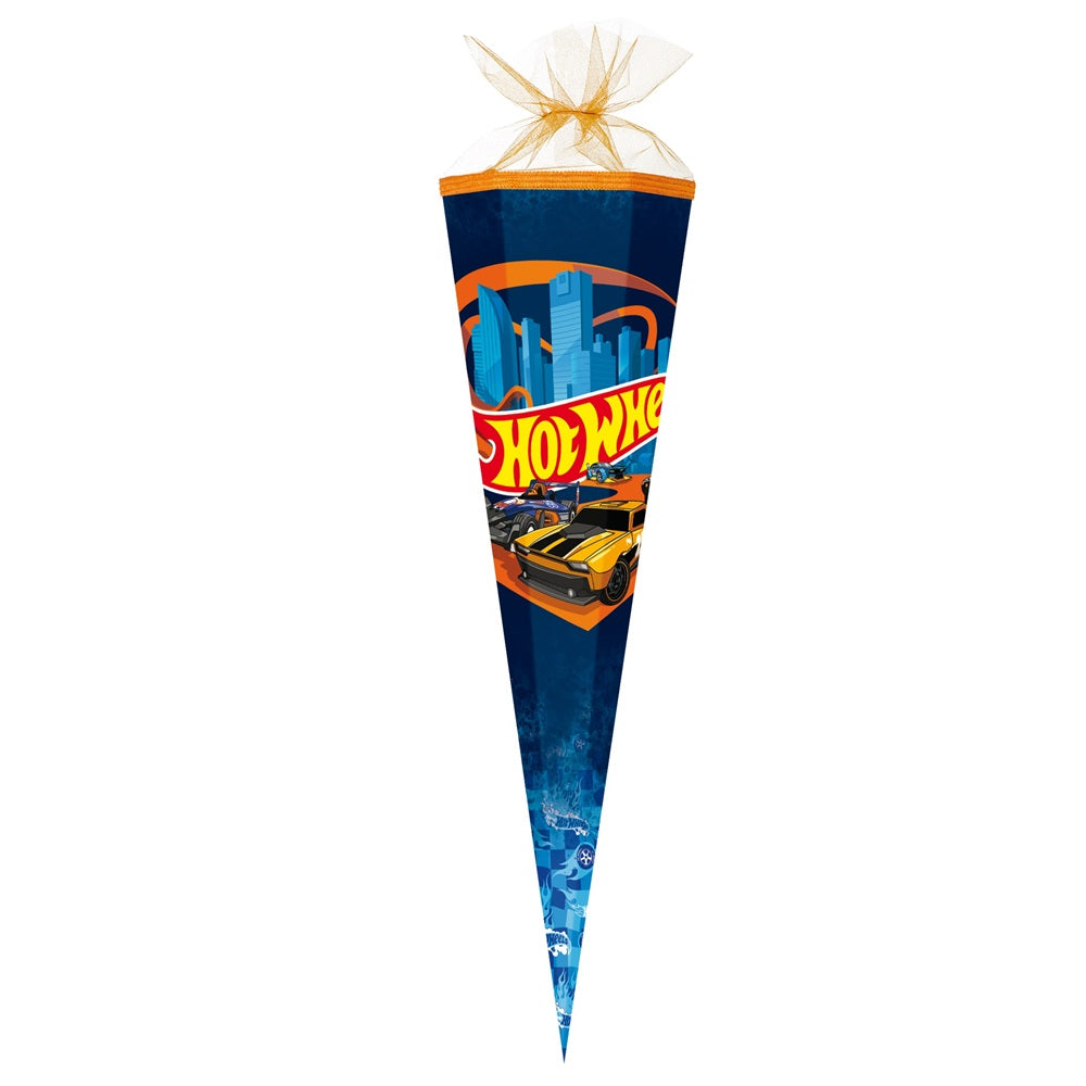 Hot Wheels Schultüte blau und rot mit Autos und Schriftzug 85 cm groß