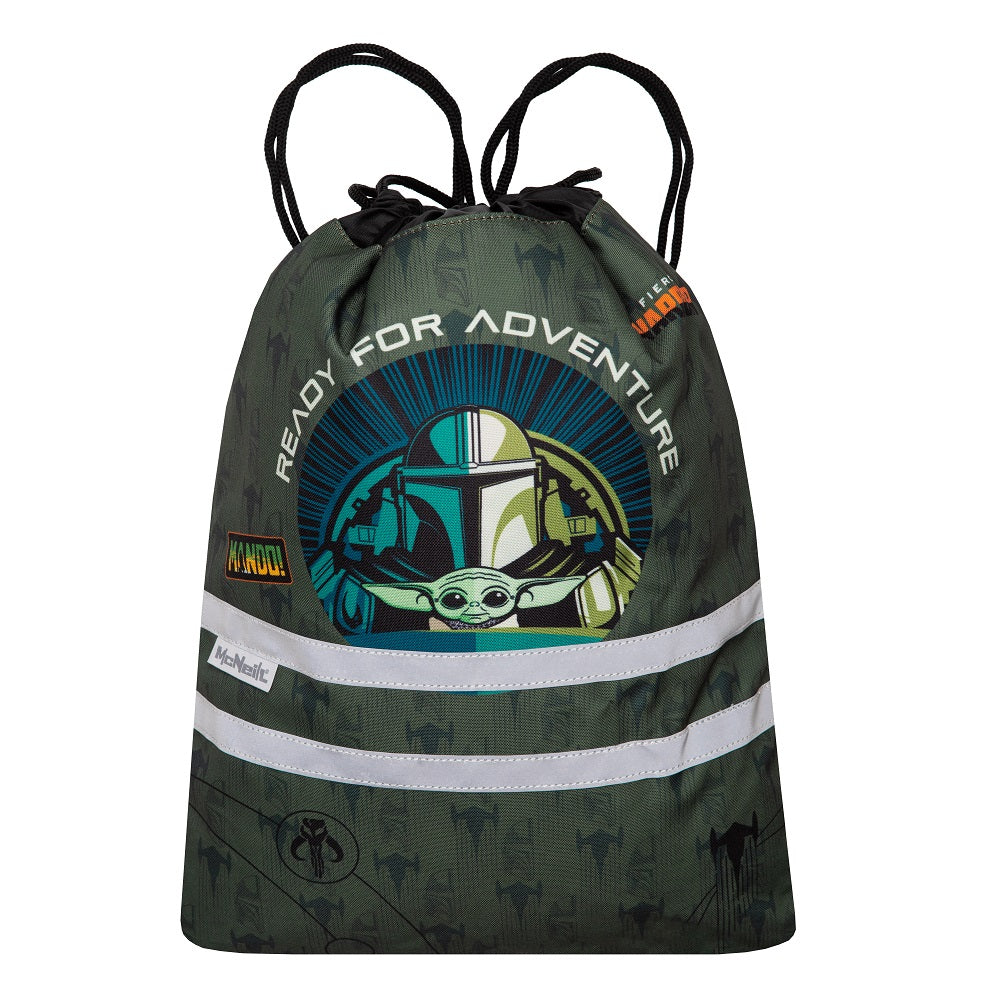 Turnbeutel grau mit Mandalorian Motiv