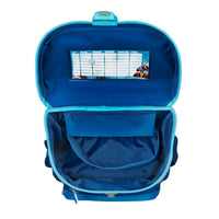 Innenansicht Avengers Schulranzen mit blauem Futter und Organzier Unterteilung