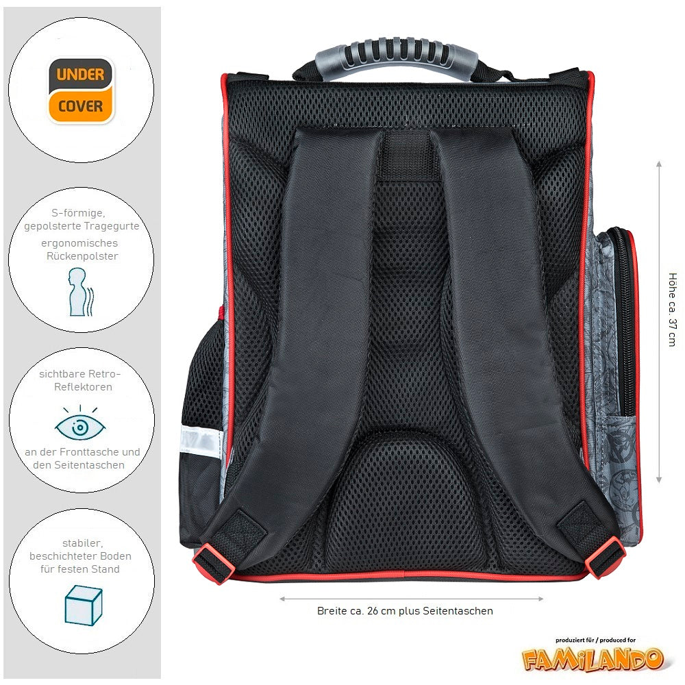 Avengers Schulranzen für Jungen Rückansicht mit Polster