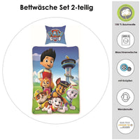Jungs-Bettwäsche mit Paw Patrol Motiv Chase 135/200 80/80