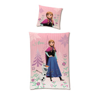Frozen Anna und Elsa Bettwäsche 135x200 rosa türkis Wendemotiv mit Text