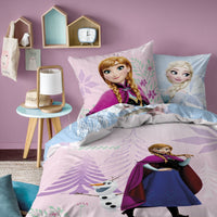 Frozen Bettwäsche mit Anna und Elsa in 135x200 80x80 cm