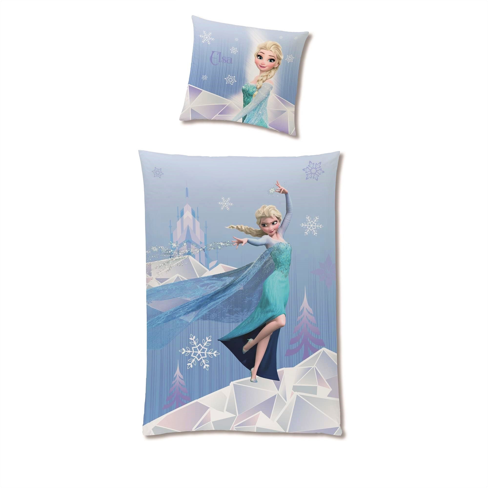 Disney Frozen Die Eiskönigin Bettwäsche für Mädchen 135x200 80x80 cm Motiv Diamonds mit Anna und Elsa