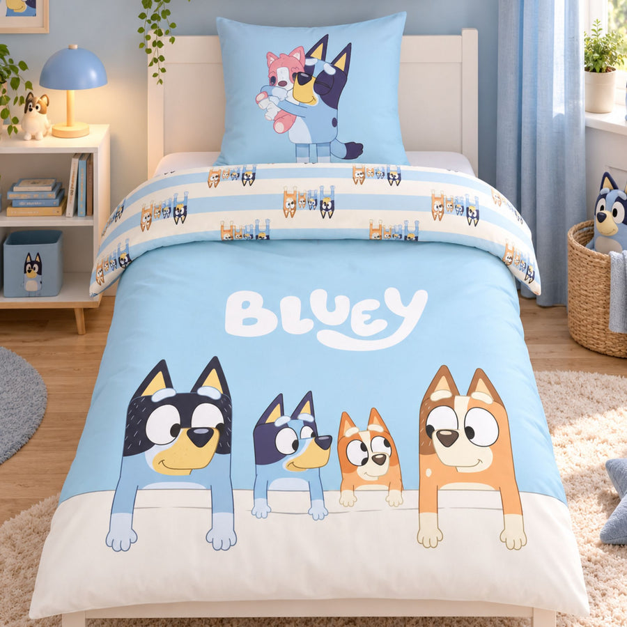 Bluey Bettwäsche 135x200 cm Kinderbettwäsche für Mädchen und Jungen