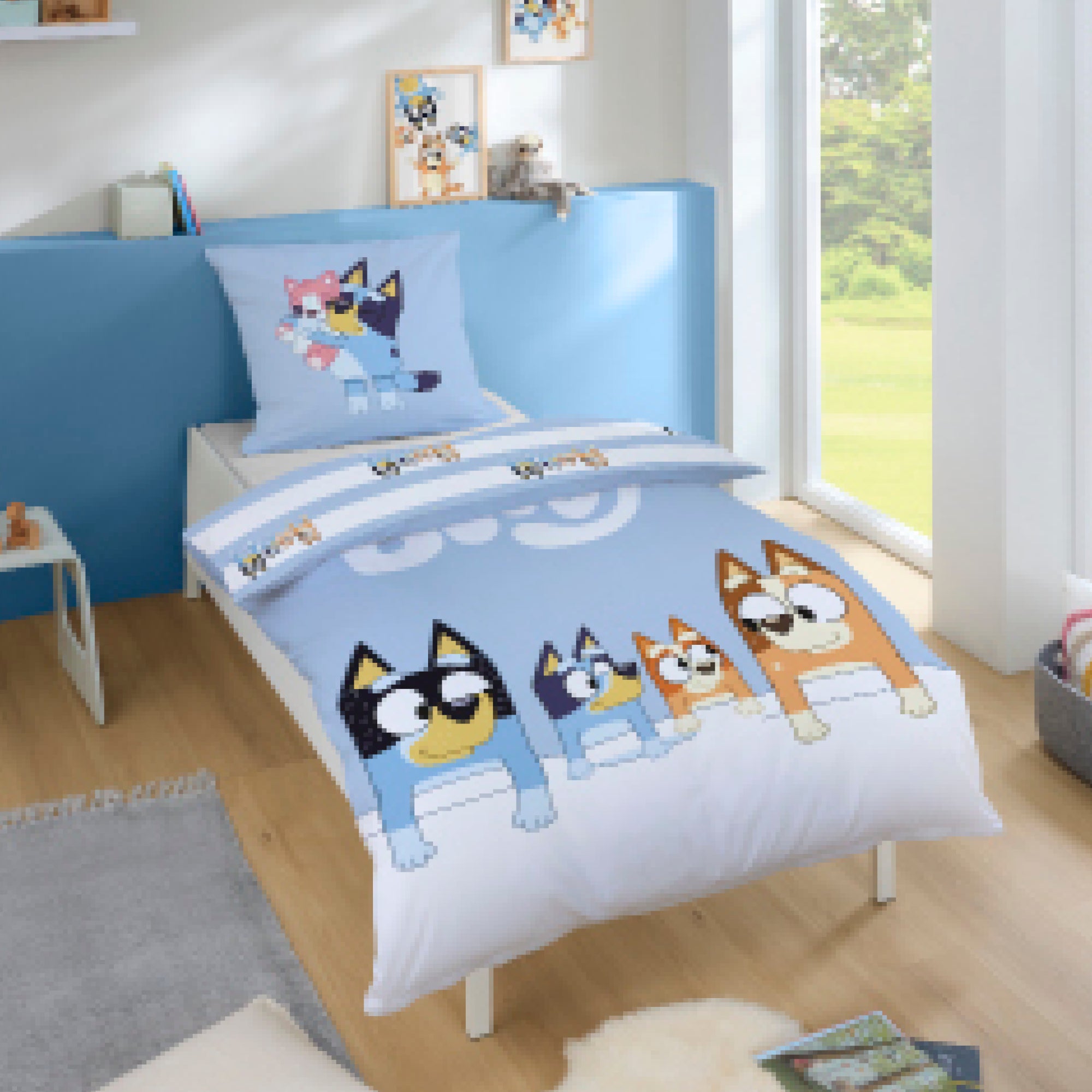 Bluey Bettwäsche 135x200 cm Kinderbettwäsche für Mädchen und Jungen