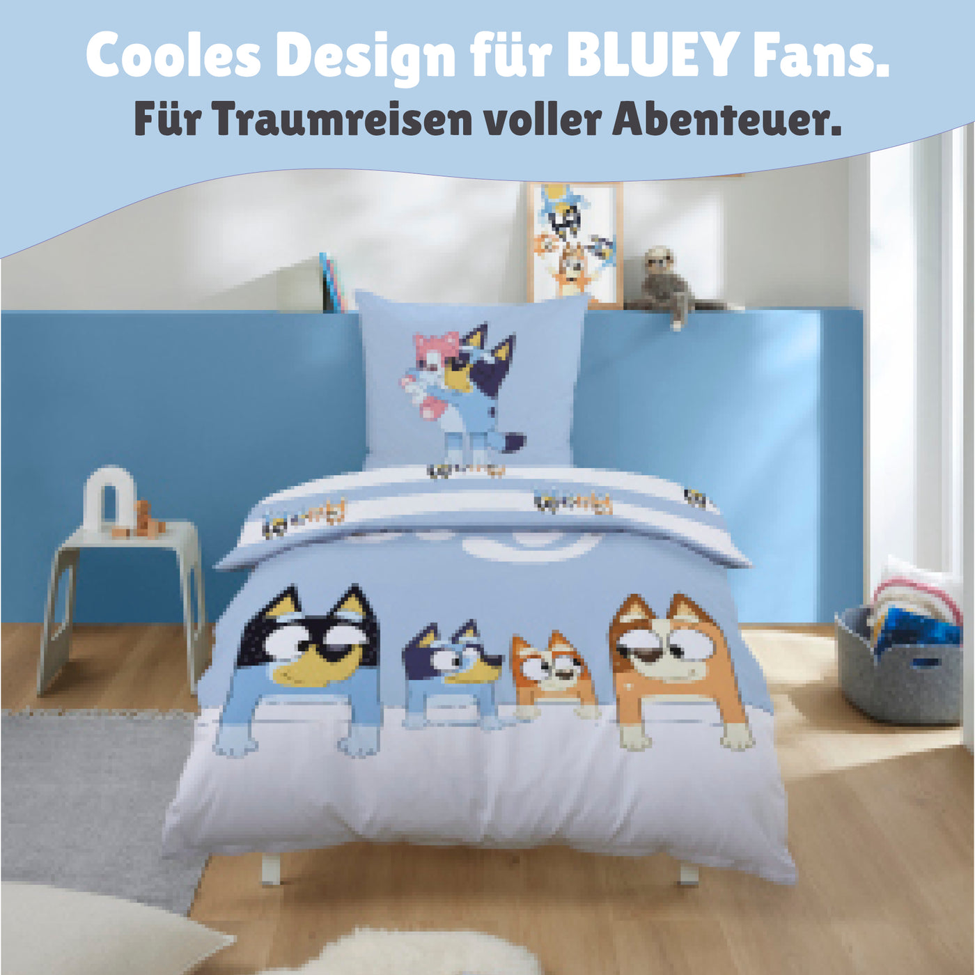 Bettwaesche-Set für Kinder 100% Baumwolle mit Reißverschluss