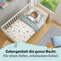 Detailansicht Elefant auf Bettdecke