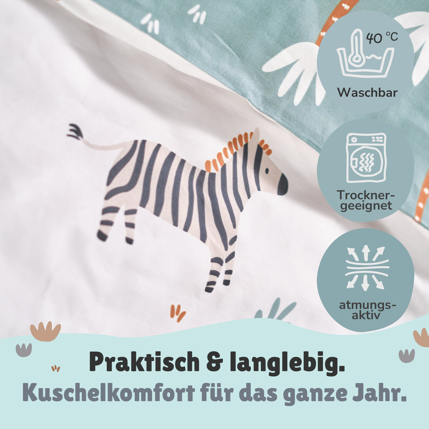 Detailansicht Löwe auf Bettdecke