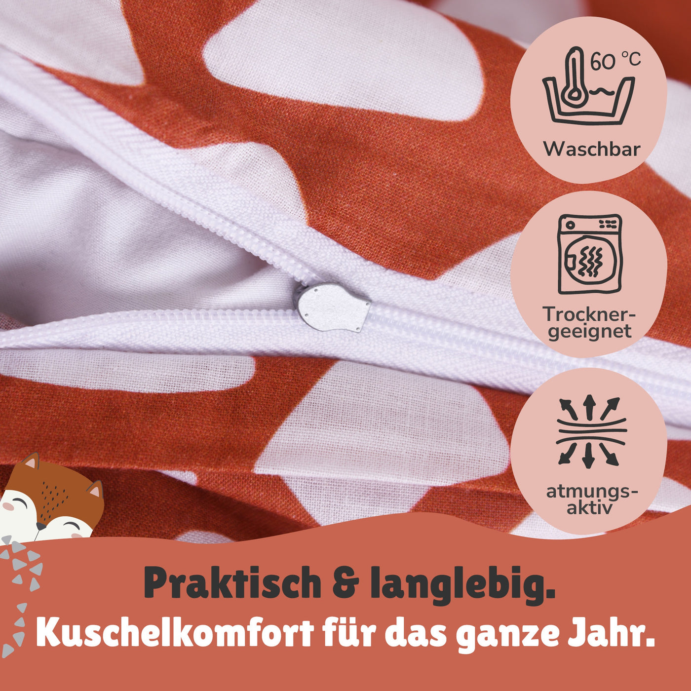 Infotafel Größe und Reißverschluss 