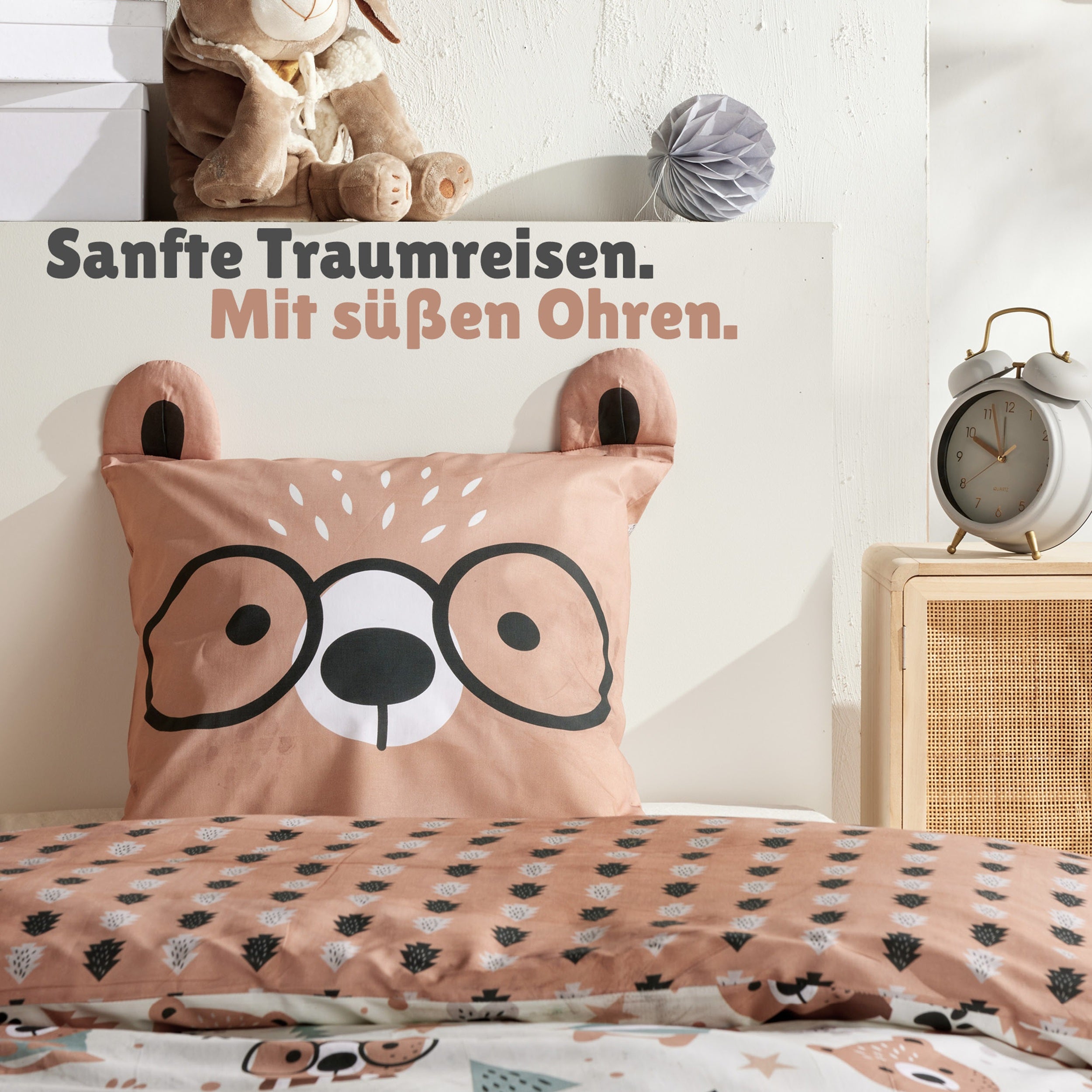 Detailansicht Design Kopfkissen mit Ohren