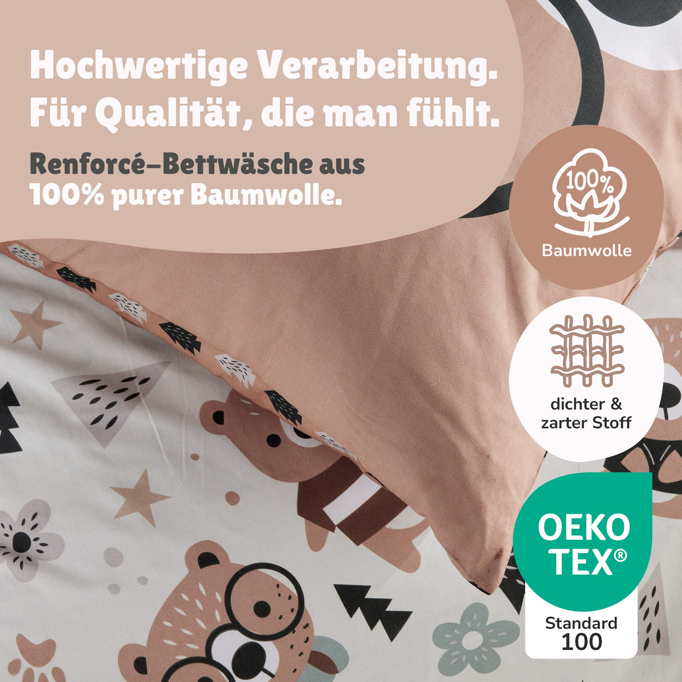 Infotafel Material 100% Baumwolle und Renforcé Qualität