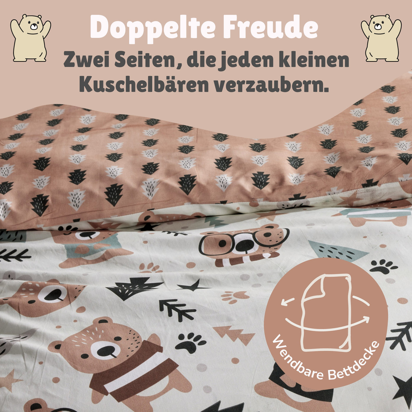 Infotafel Wendeseite mit Detailansicht des Musters der Vorder und Rückseite