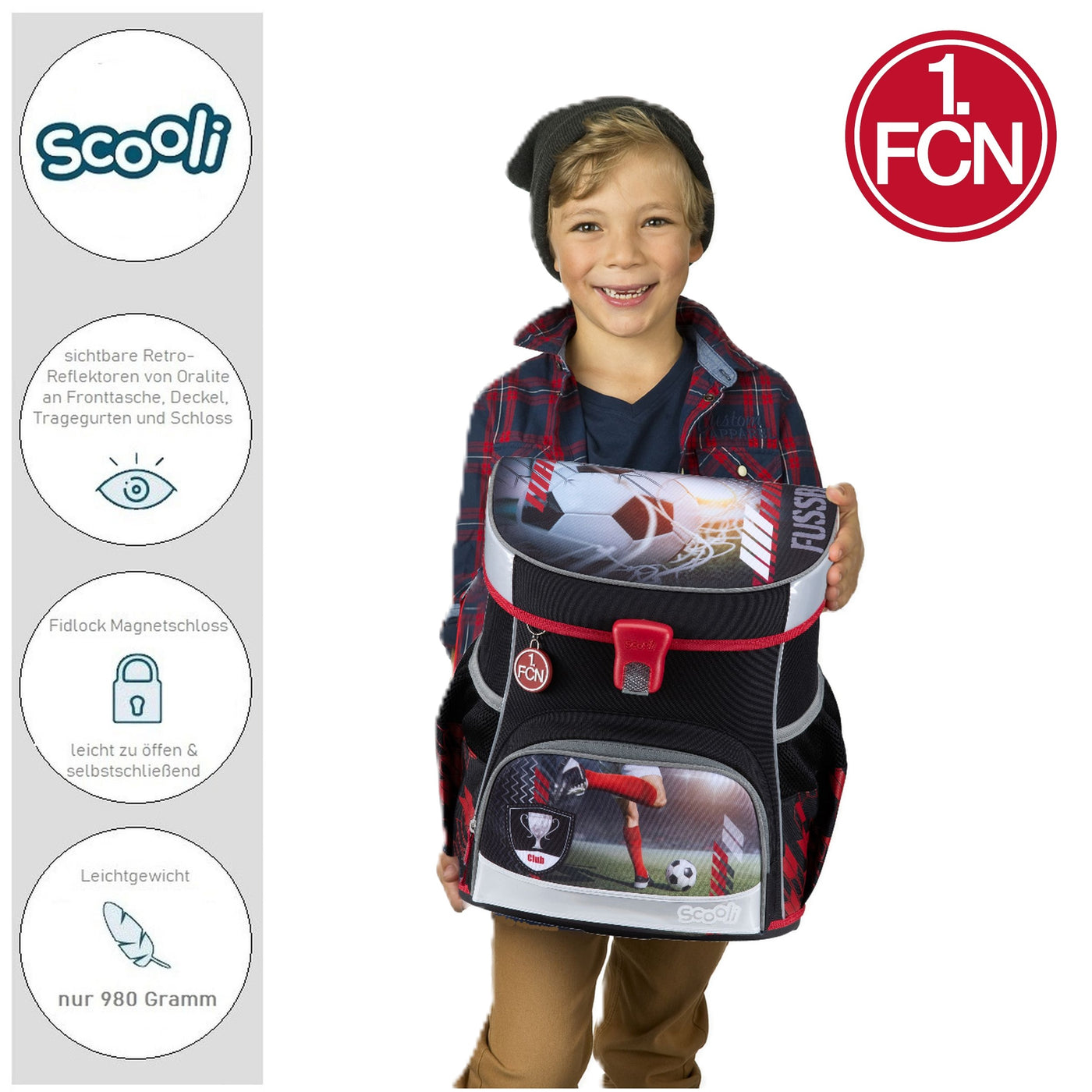 Scooli Schulranzen 1. FC Nürnberg Fussball 1. Klasse