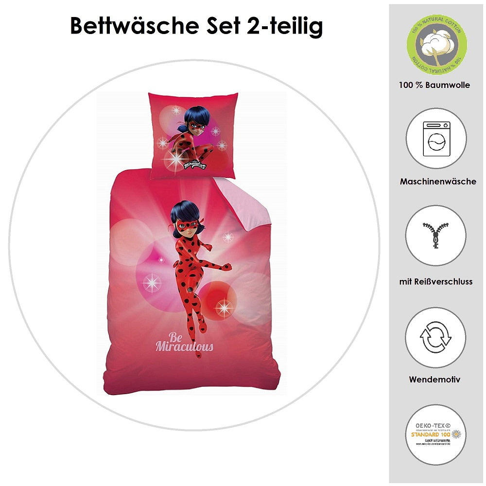 Mädchenbettwäsche mit Ladybug als Marinette Dupain-Cheng