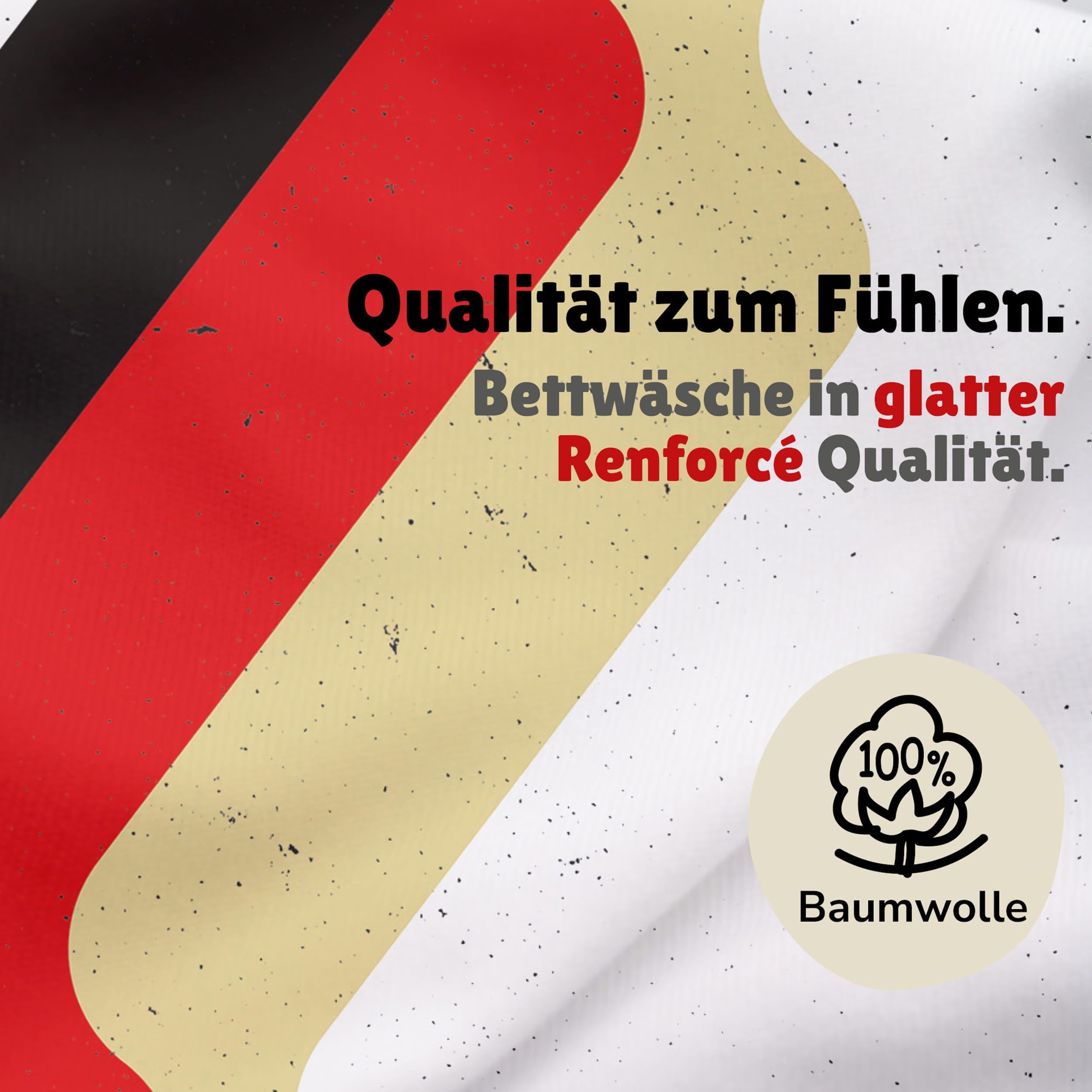 Nahaufnahme Stoff + Info Material 100% Baumwolle - Renforcé Webart