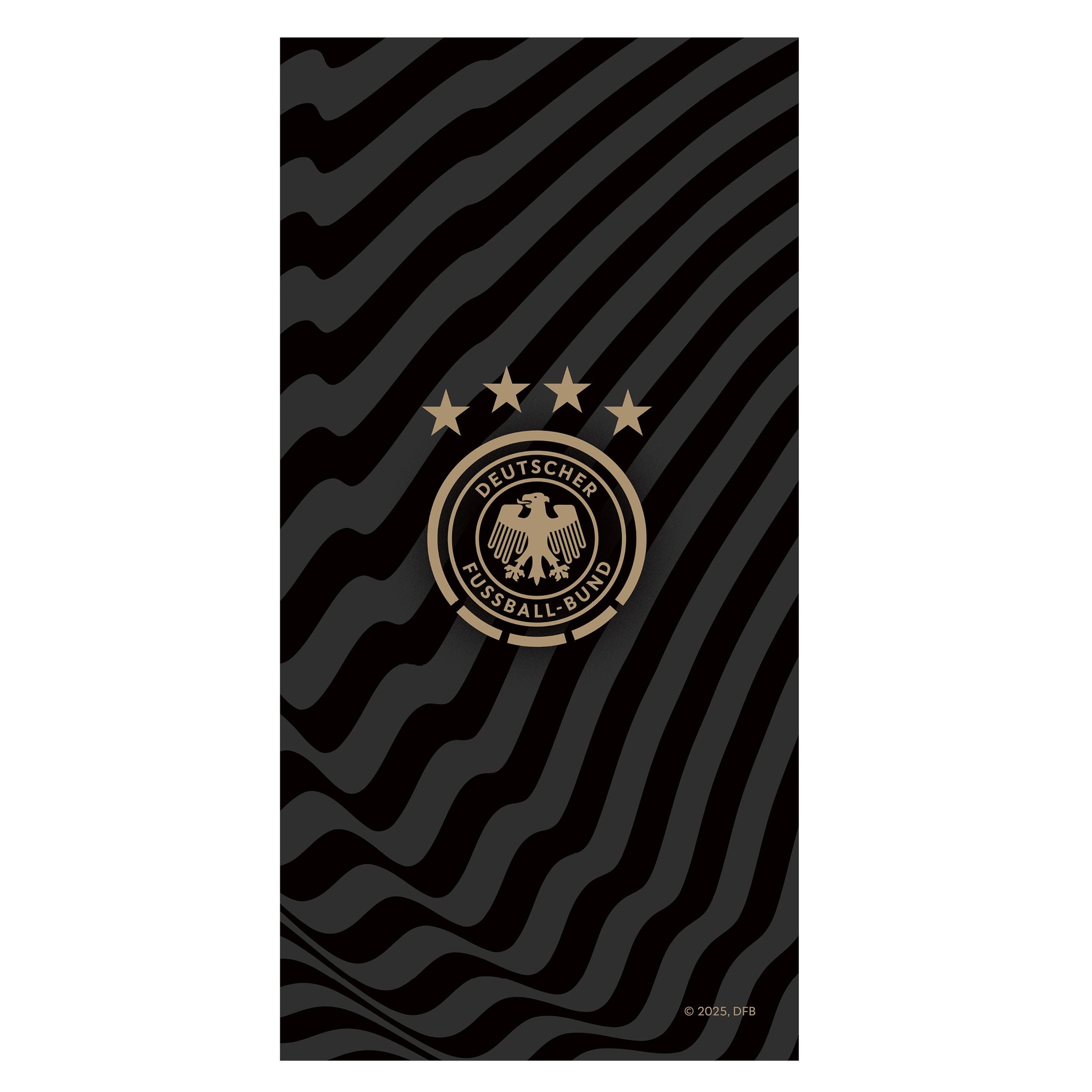 DFB Duschtuch dunkel-grau gestreift Fußball Strandtuch 70x140 cm aus 100% Baumwolle passend zur WM 2026