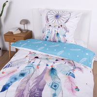 Traumfänger Bettwäsche Türkis 135x200 cm für Mädchen Teenager Jugendliche