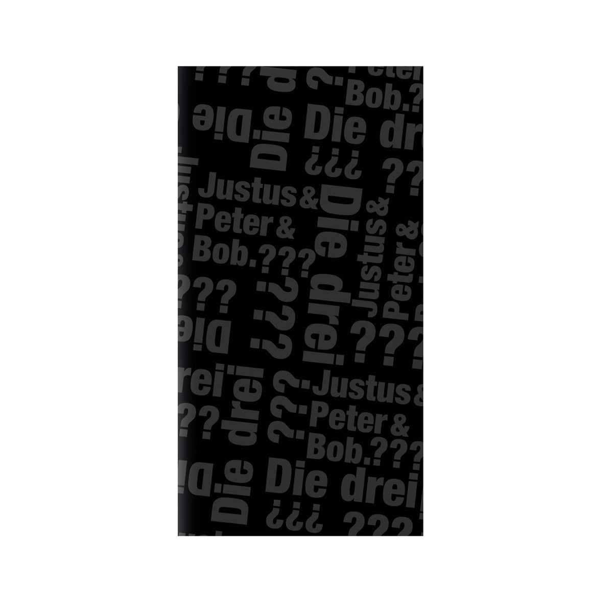 Detailansicht Muster "Die Drei ???" auf der Rückseite des Bettdeckenbezugs