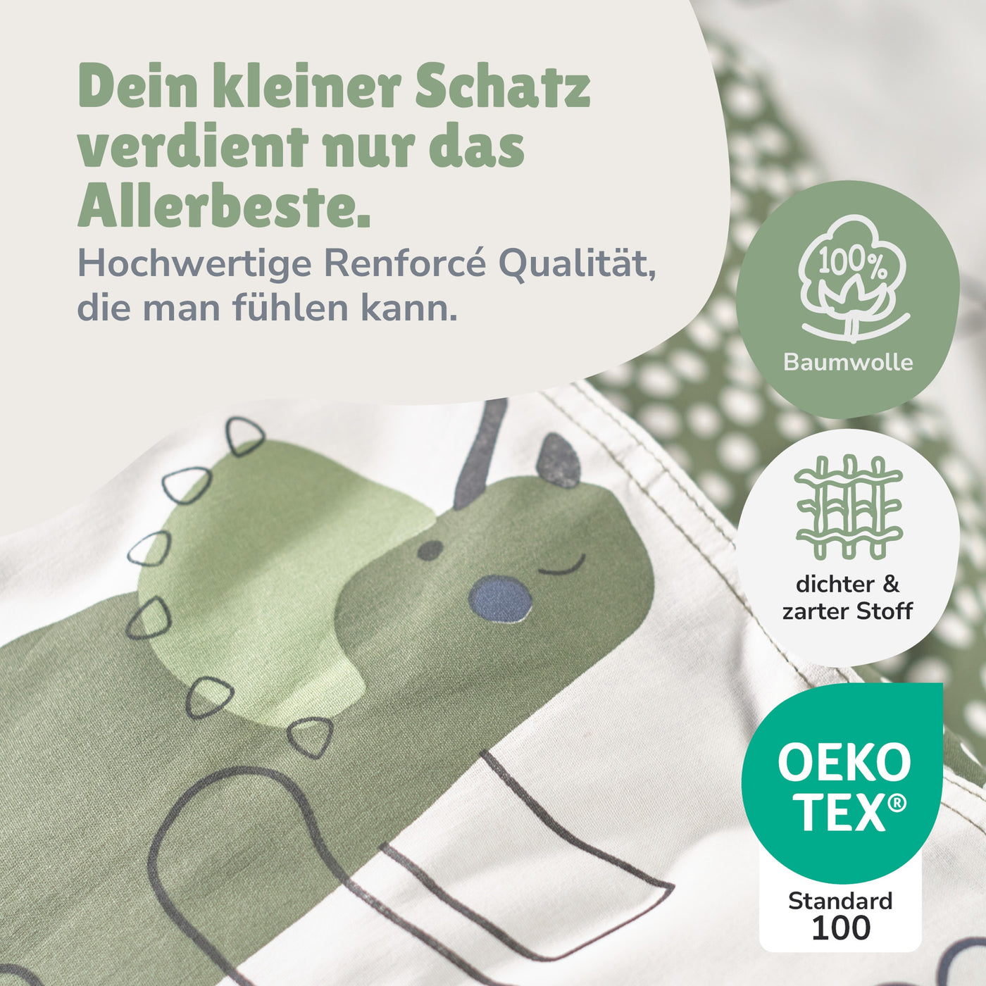 Infotafel Material 100% Baumwolle und Renforcé Qualität