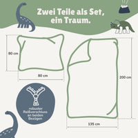 Infotafel Lieferumfang des 2-teiligen Sets bestehend aus Deckenbezug 135x200 cm und Kissenbezug 80x80 cm