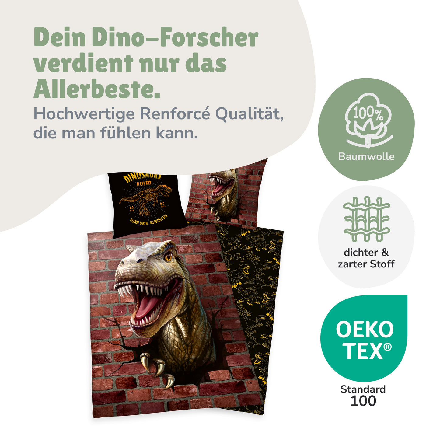 Infotafel Material 100% Baumwolle und Renforcé Qualität